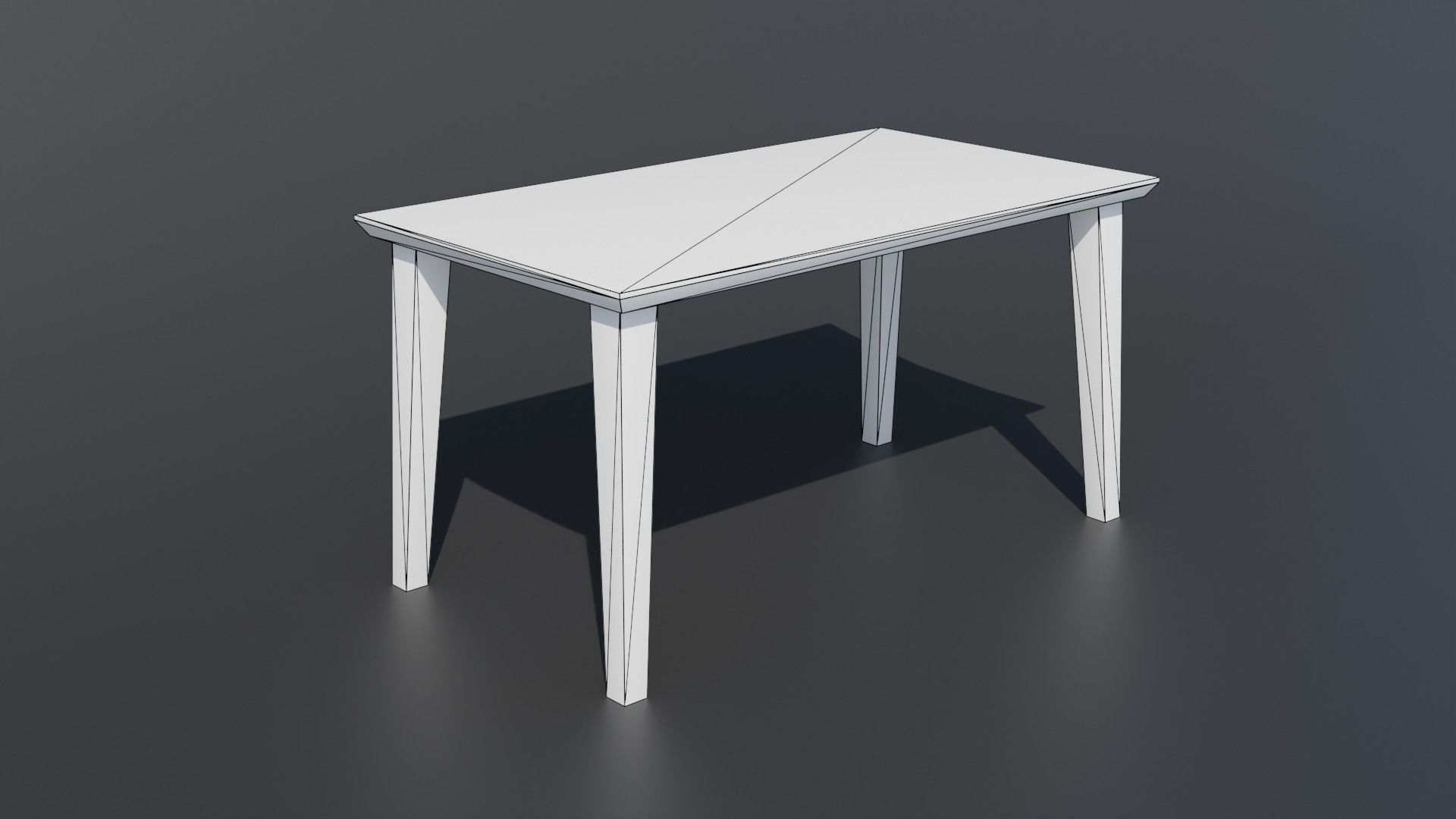 Simple Table and Chair 3D Model 3D model_3