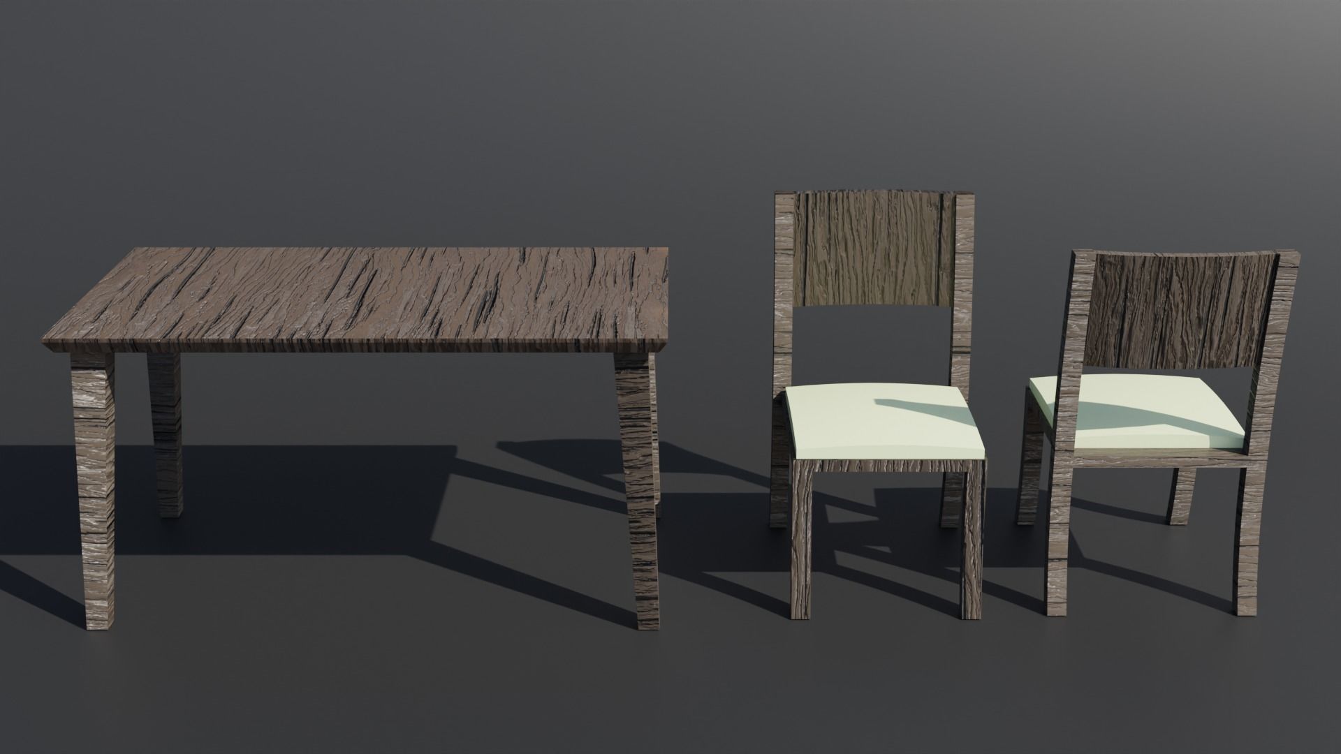 Simple Table and Chair 3D Model 3D model_10