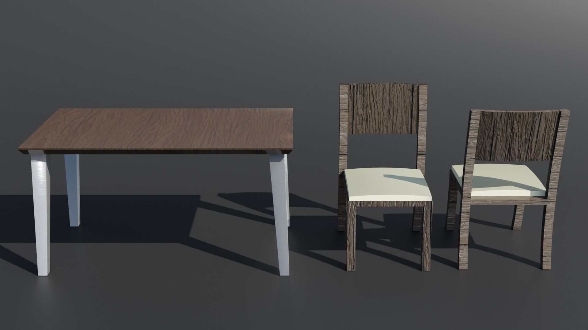 Simple Table and Chair 3D Model 3D model_15