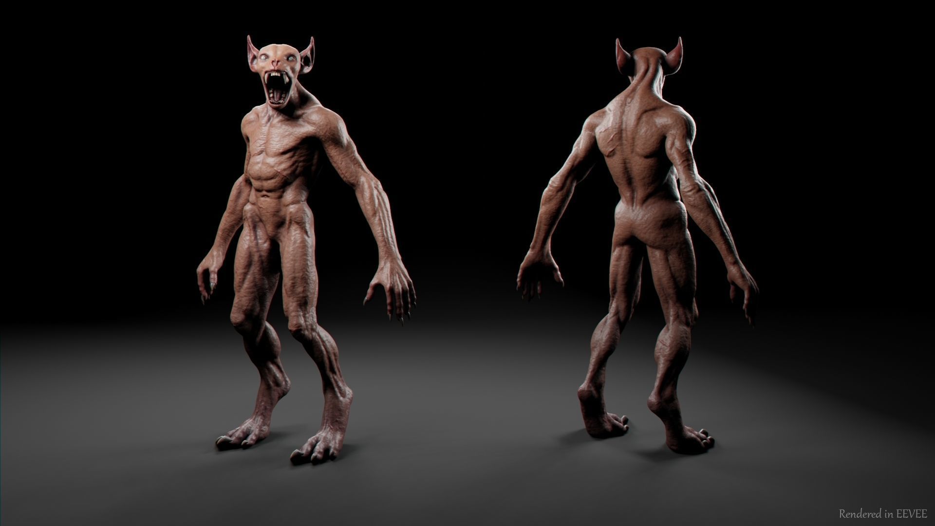 Chupacabra Low-poly 3D model_5