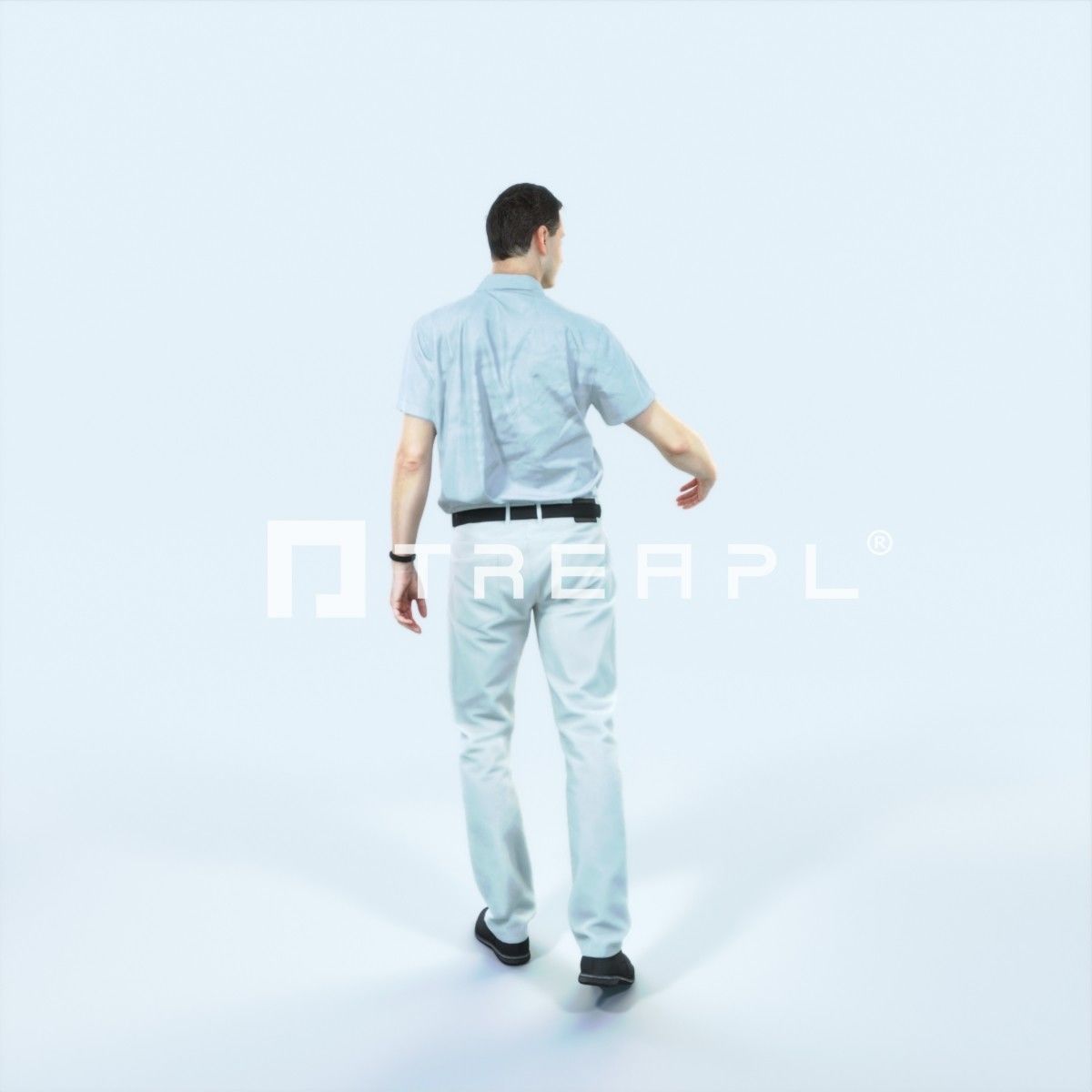 Romance 04M Couple Listening listening walking Casual Man Low-poly 3D model_3