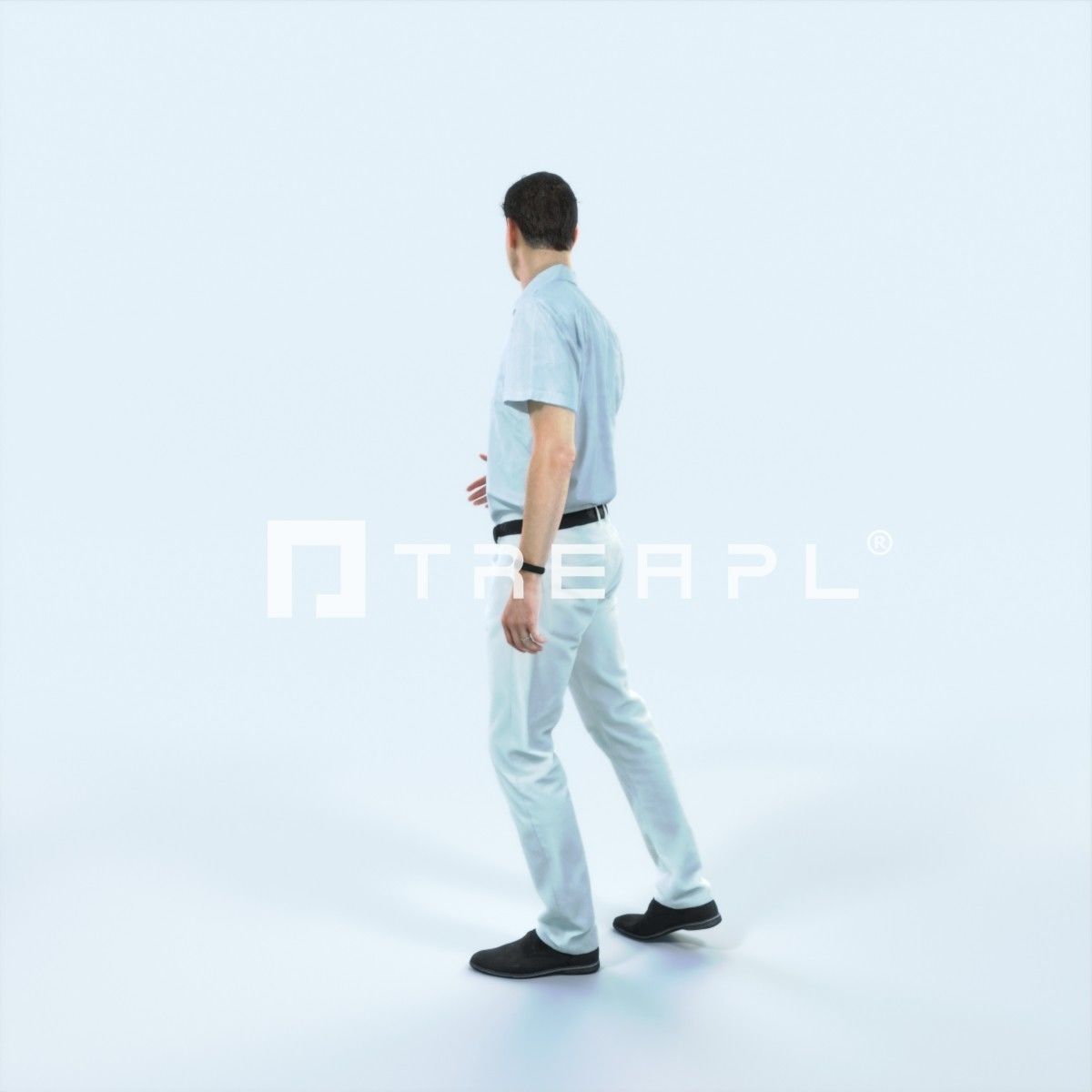 Romance 04M Couple Listening listening walking Casual Man Low-poly 3D model_4