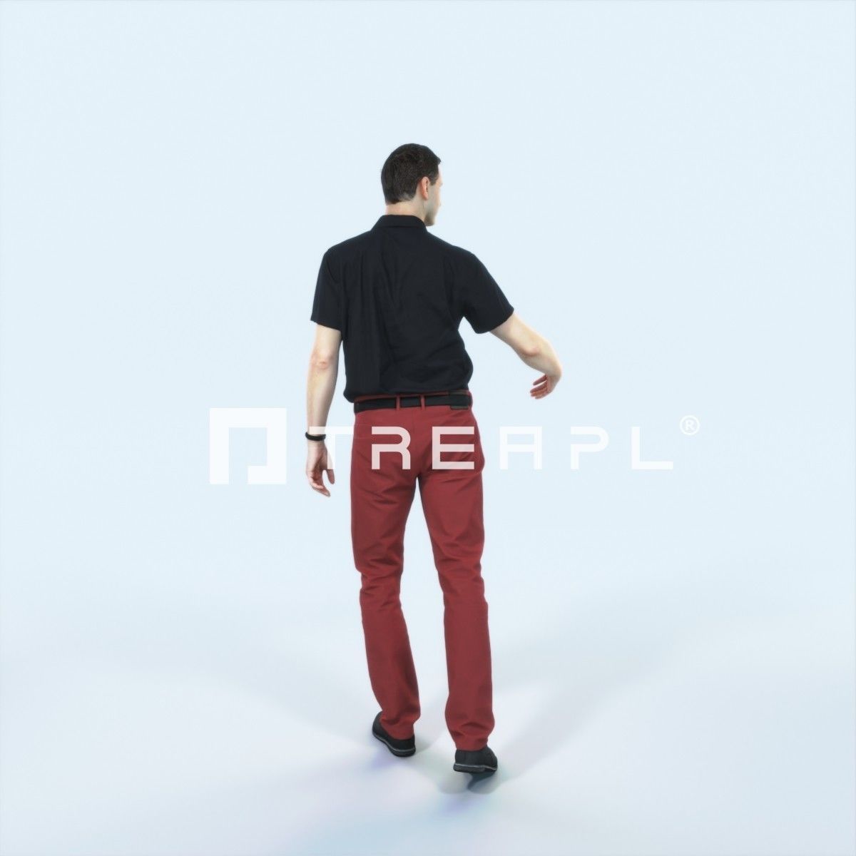 Romance 04L Couple Listening listening walking Casual Man Low-poly 3D model_3