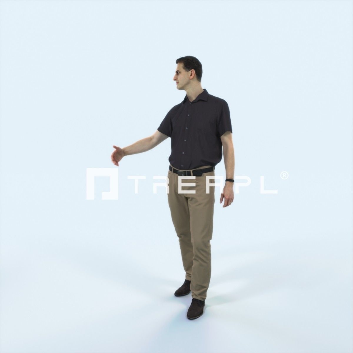 Romance 04H Couple Listening listening walking Casual Man Low-poly 3D model_4