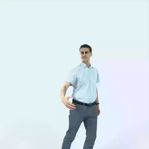 Romance 04F Couple Listening listening walking Casual Man Low-poly 3D model