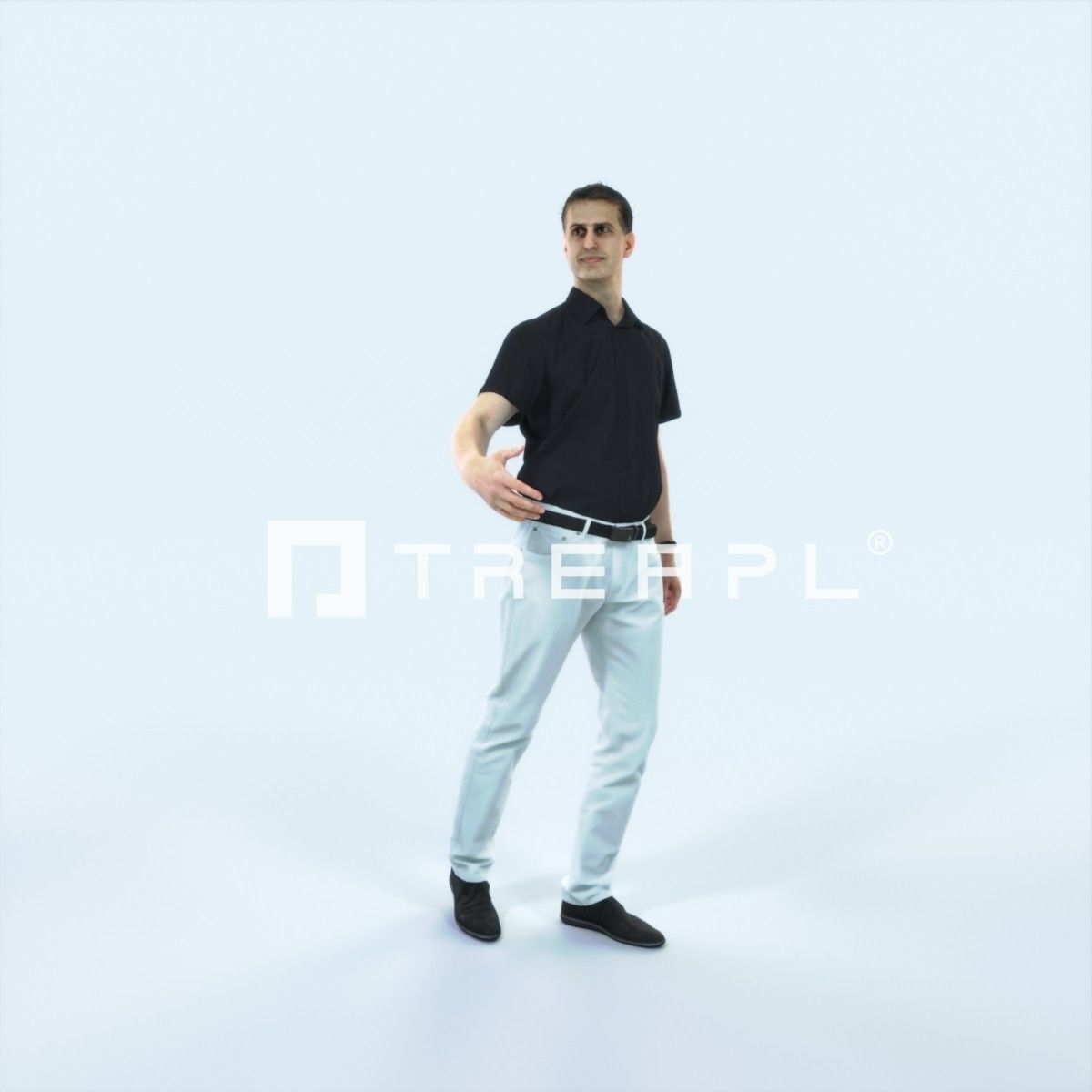 Romance 04D Couple Listening listening walking Casual Man Low-poly 3D model_1