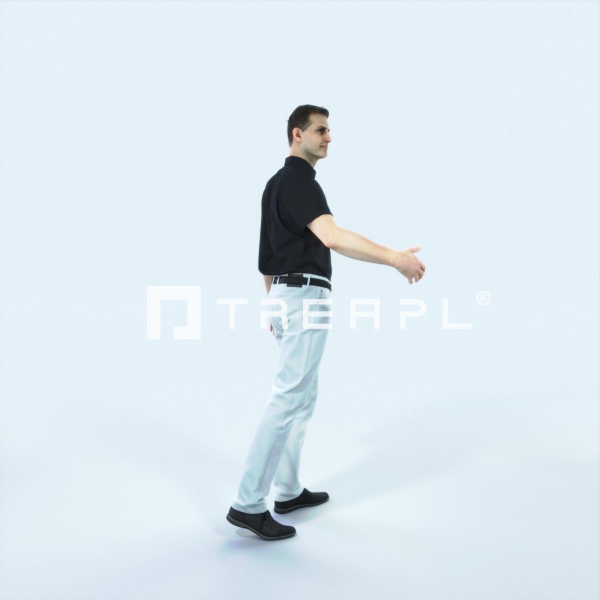 Romance 04D Couple Listening listening walking Casual Man Low-poly 3D model_2