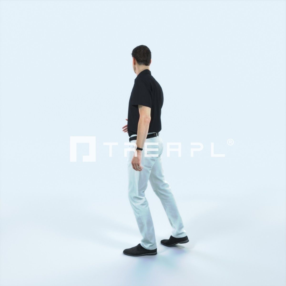 Romance 04D Couple Listening listening walking Casual Man Low-poly 3D model_4