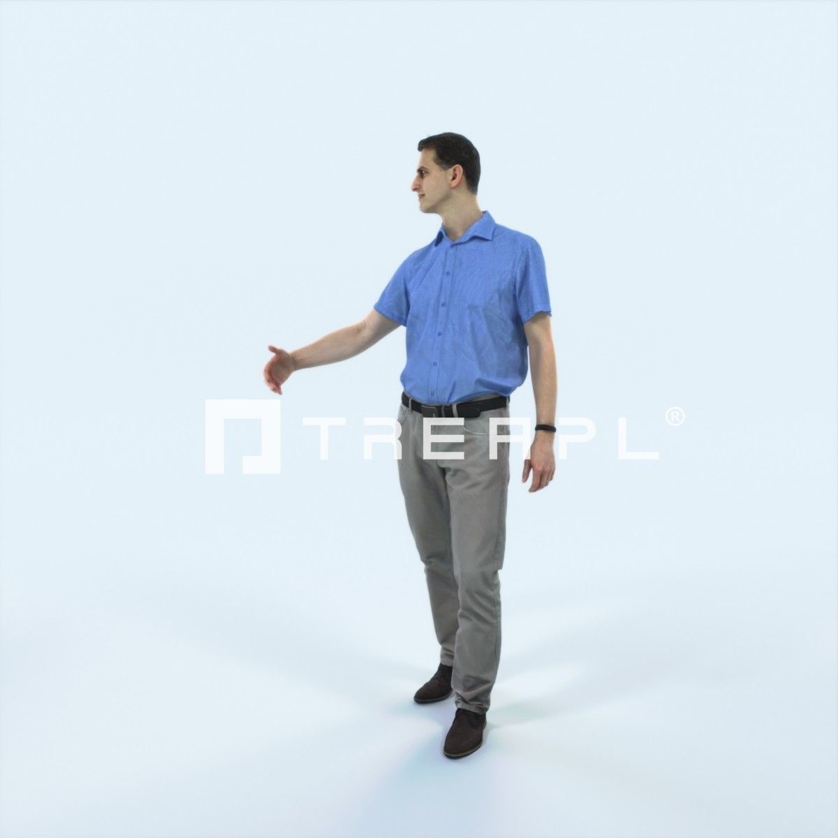 Romance 04A Couple Listening listening walking Casual Man Low-poly 3D model_5