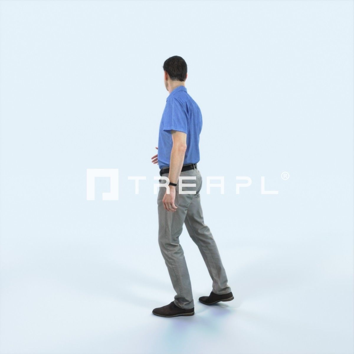 Romance 04A Couple Listening listening walking Casual Man Low-poly 3D model_4
