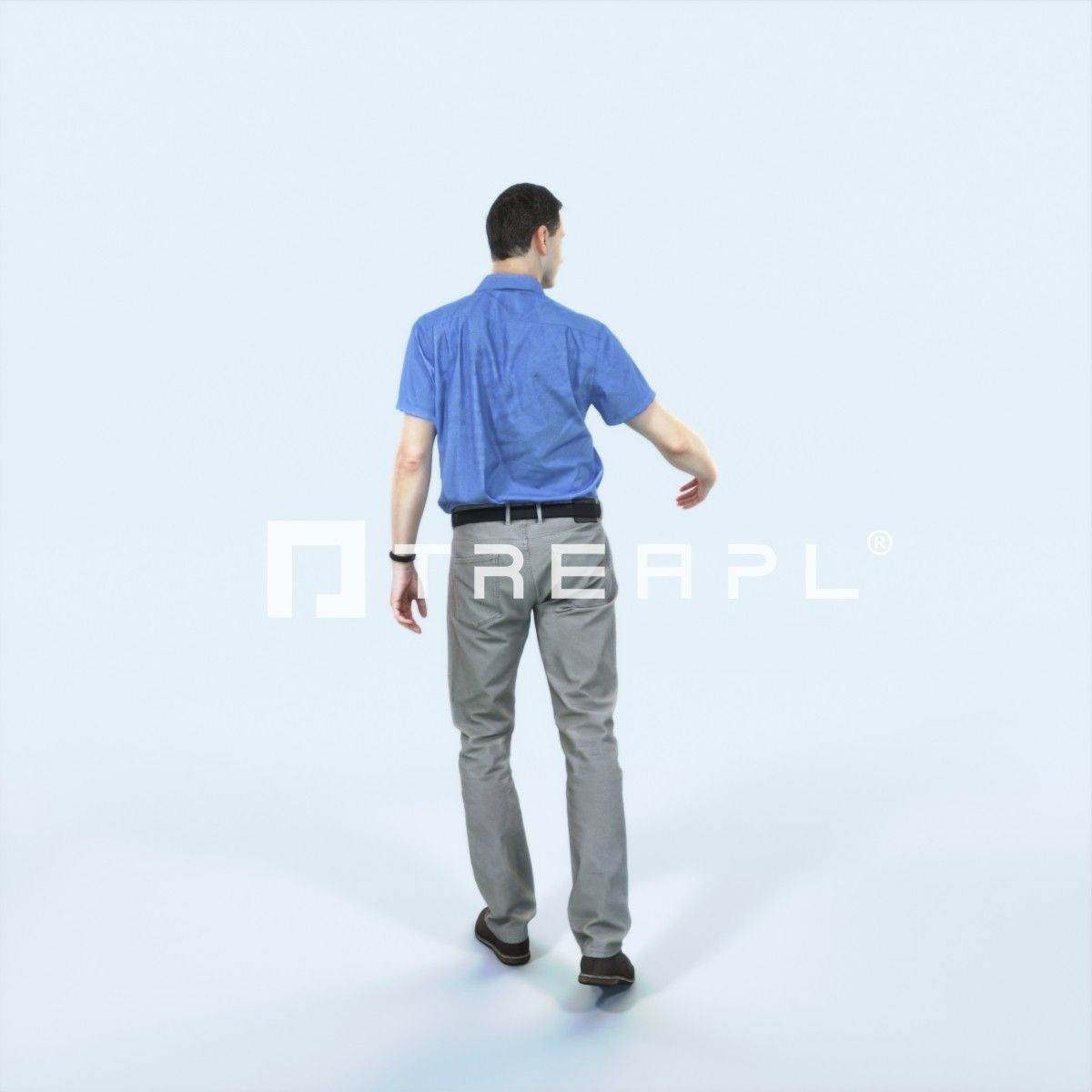 Romance 04A Couple Listening listening walking Casual Man Low-poly 3D model_3