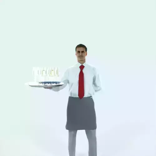 Romance 05M Waiter Offering Working Man