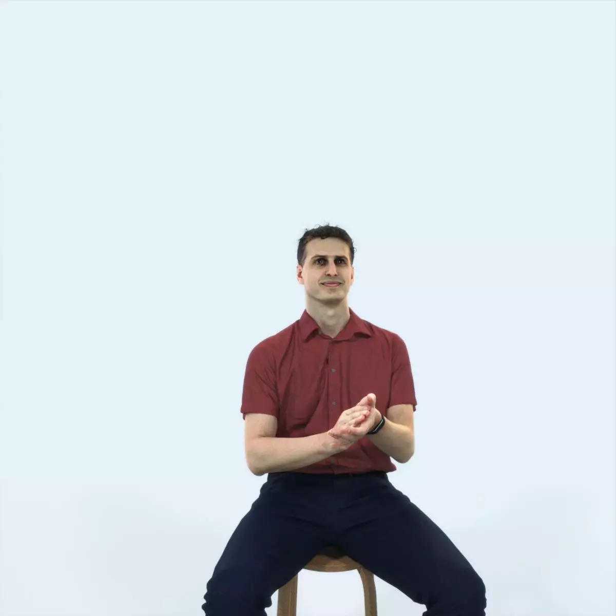 Romance 08L Clapping Clapping Sitting Casual Man Low-poly 3D model_0