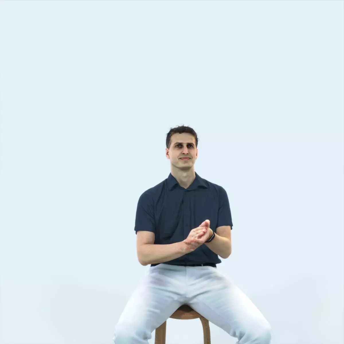 Romance 08J Clapping Clapping Sitting Casual Man Low-poly 3D model