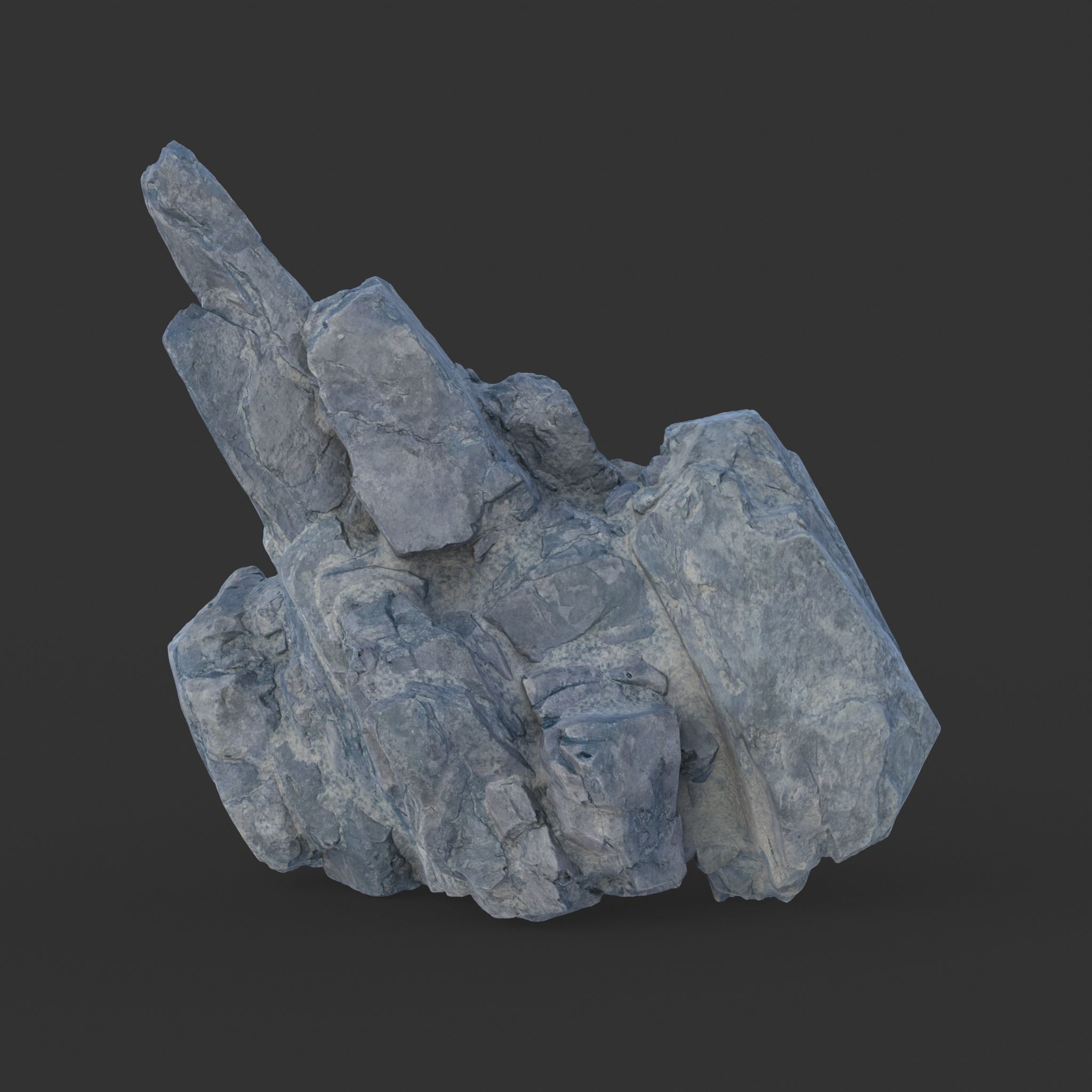 Low poly Gray Spiky Modular Rock 230715 Low-poly 3D model_10