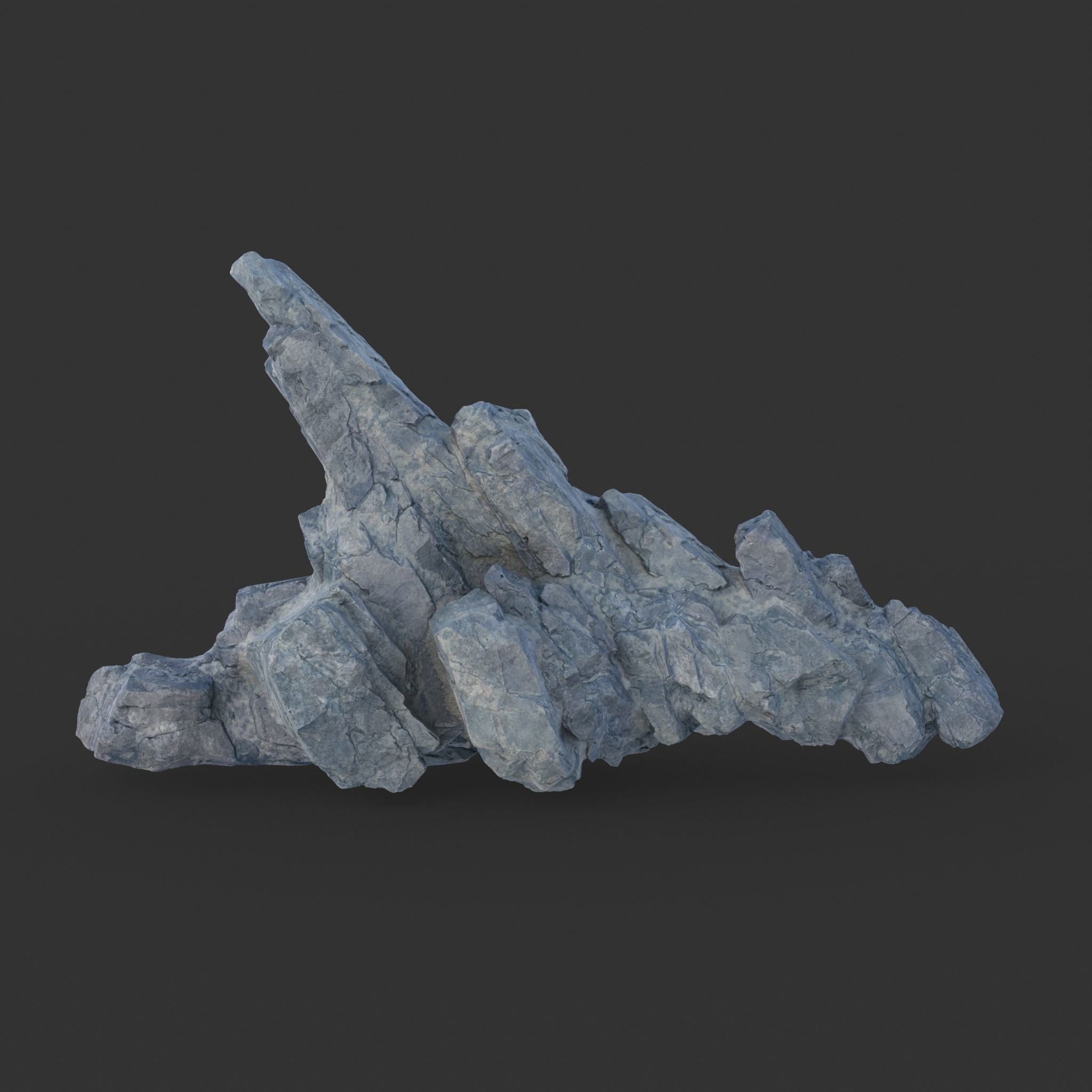 Low poly Gray Spiky Modular Rock 230715 Low-poly 3D model_16