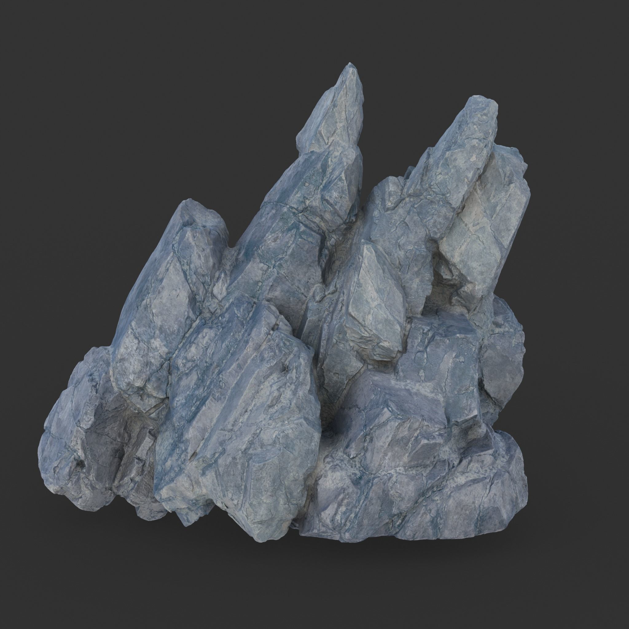 Low poly Gray Spiky Modular Rock 230715 Low-poly 3D model_4