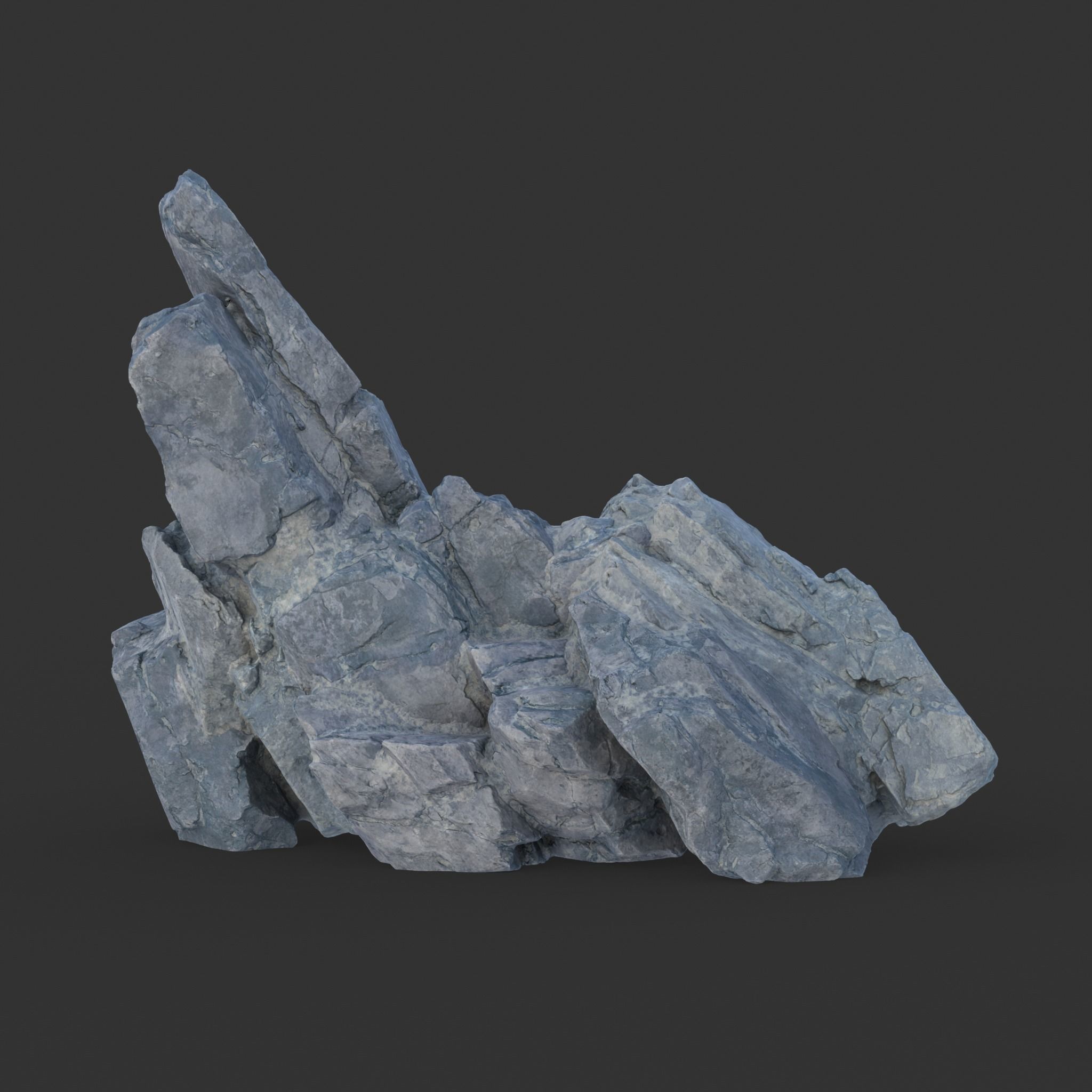 Low poly Gray Spiky Modular Rock 230715 Low-poly 3D model_8