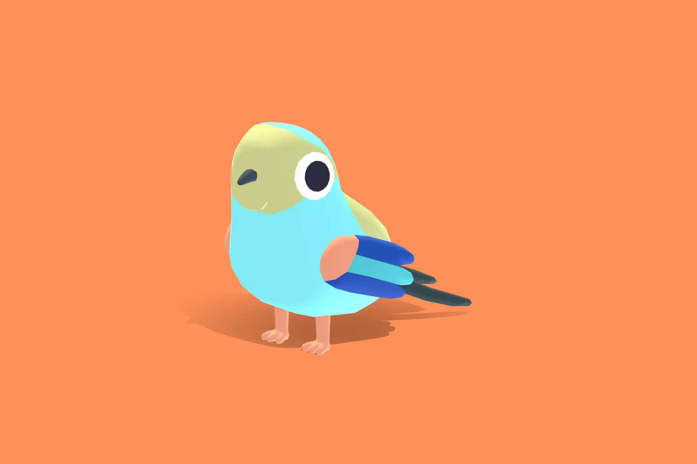 Quirky Series - Abyssinian Roller Low-poly 3D model