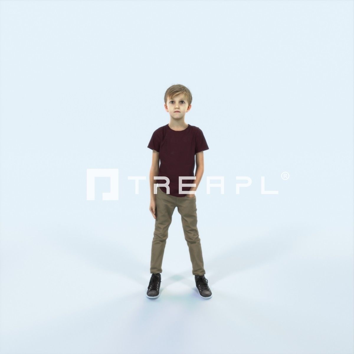 Story 02J Listening listening Casual Boy Low-poly 3D model_1