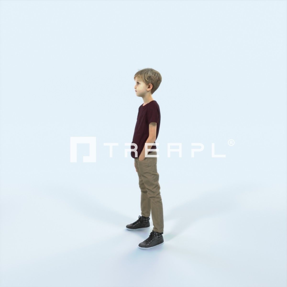 Story 02J Listening listening Casual Boy Low-poly 3D model_5