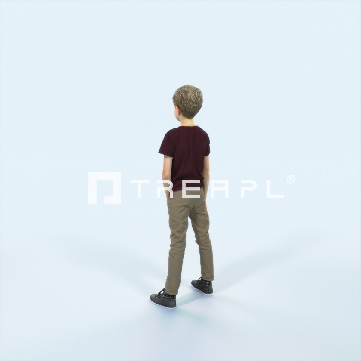Story 02J Listening listening Casual Boy Low-poly 3D model_4