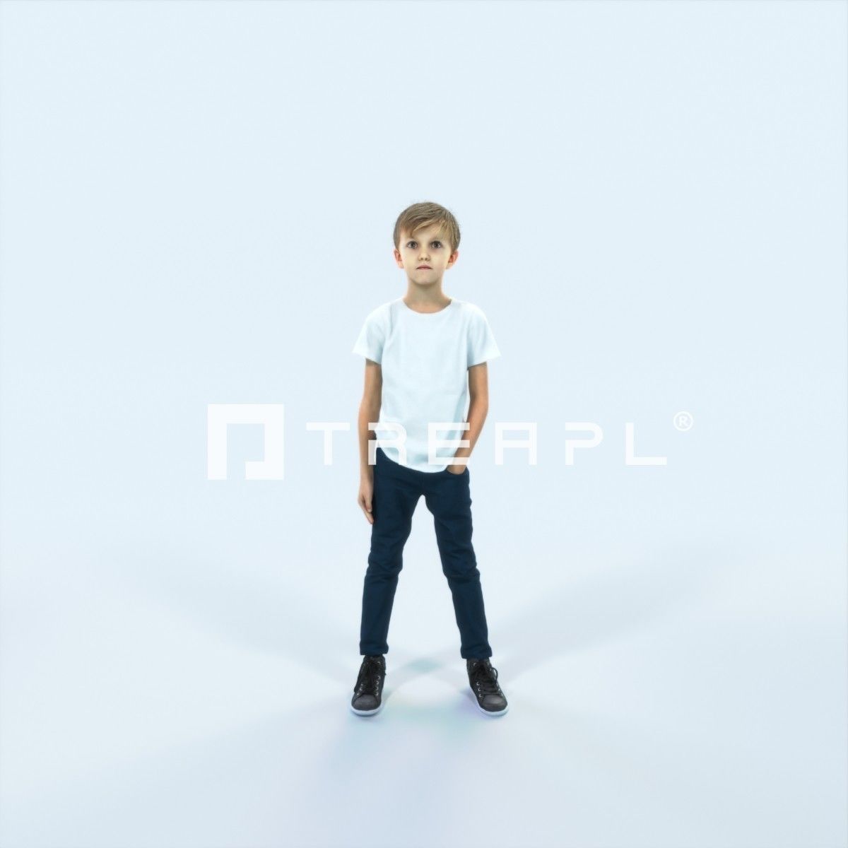 Story 02I Listening listening Casual Boy Low-poly 3D model_1