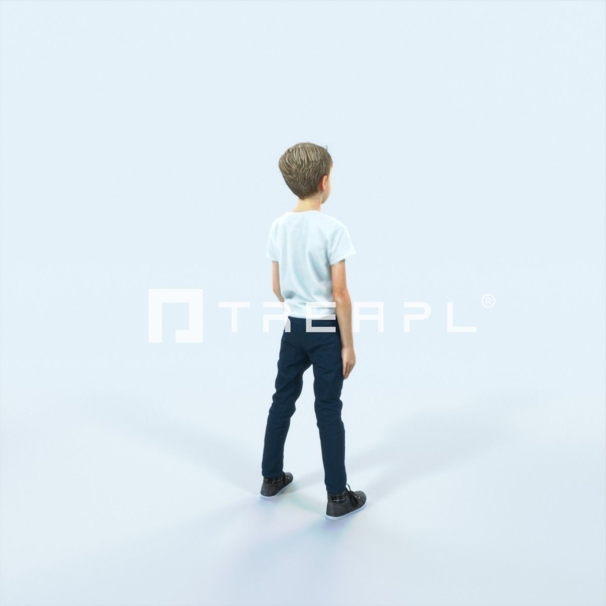 Story 02I Listening listening Casual Boy Low-poly 3D model_3