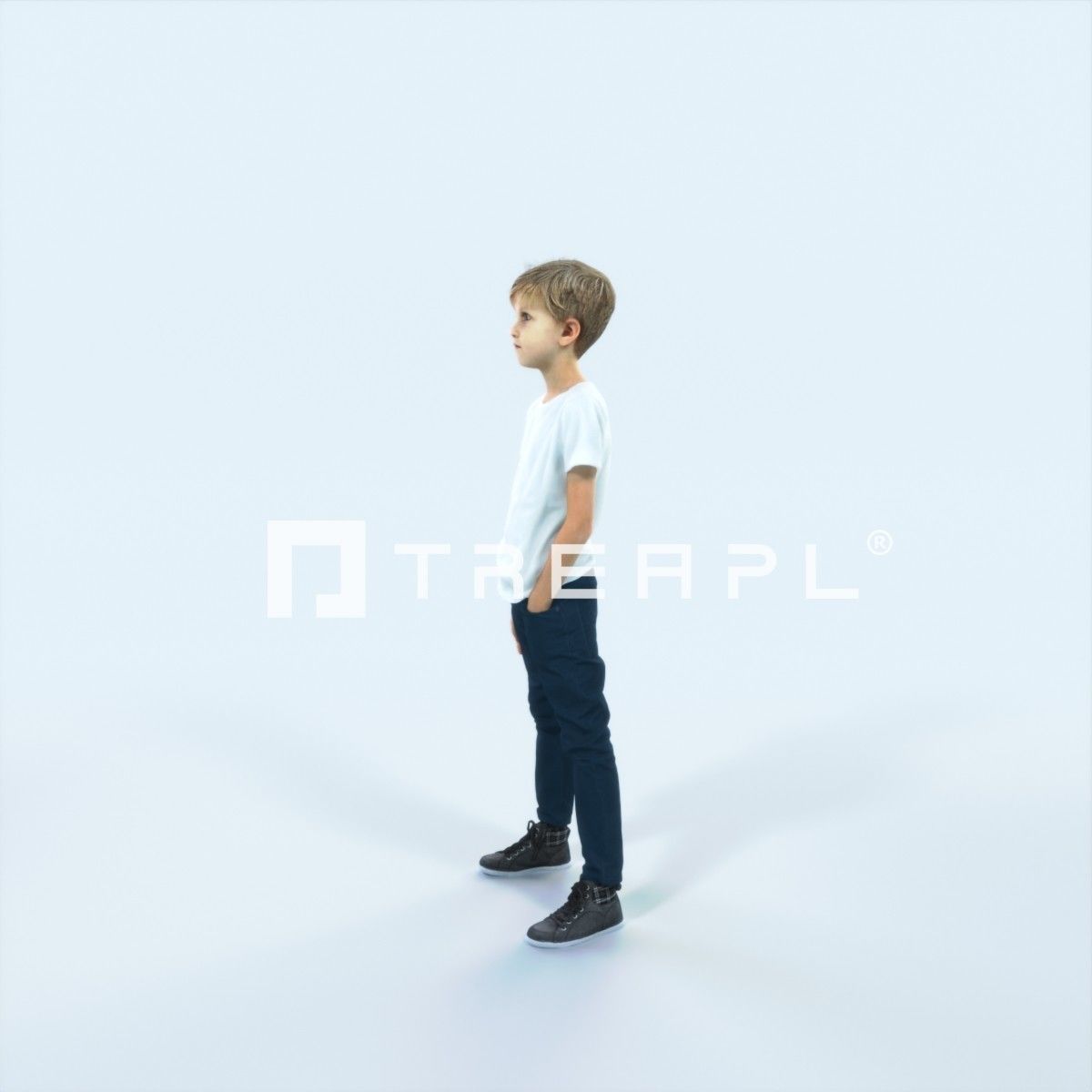 Story 02I Listening listening Casual Boy Low-poly 3D model_5