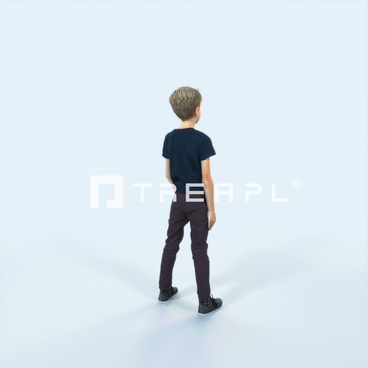 Story 02H Listening listening Casual Boy Low-poly 3D model_3