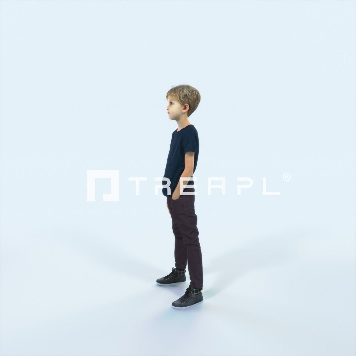 Story 02H Listening listening Casual Boy Low-poly 3D model_5