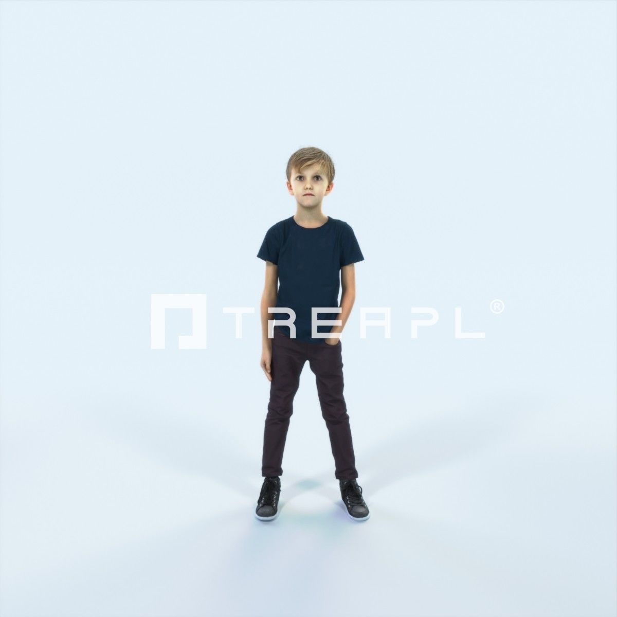 Story 02H Listening listening Casual Boy Low-poly 3D model_1