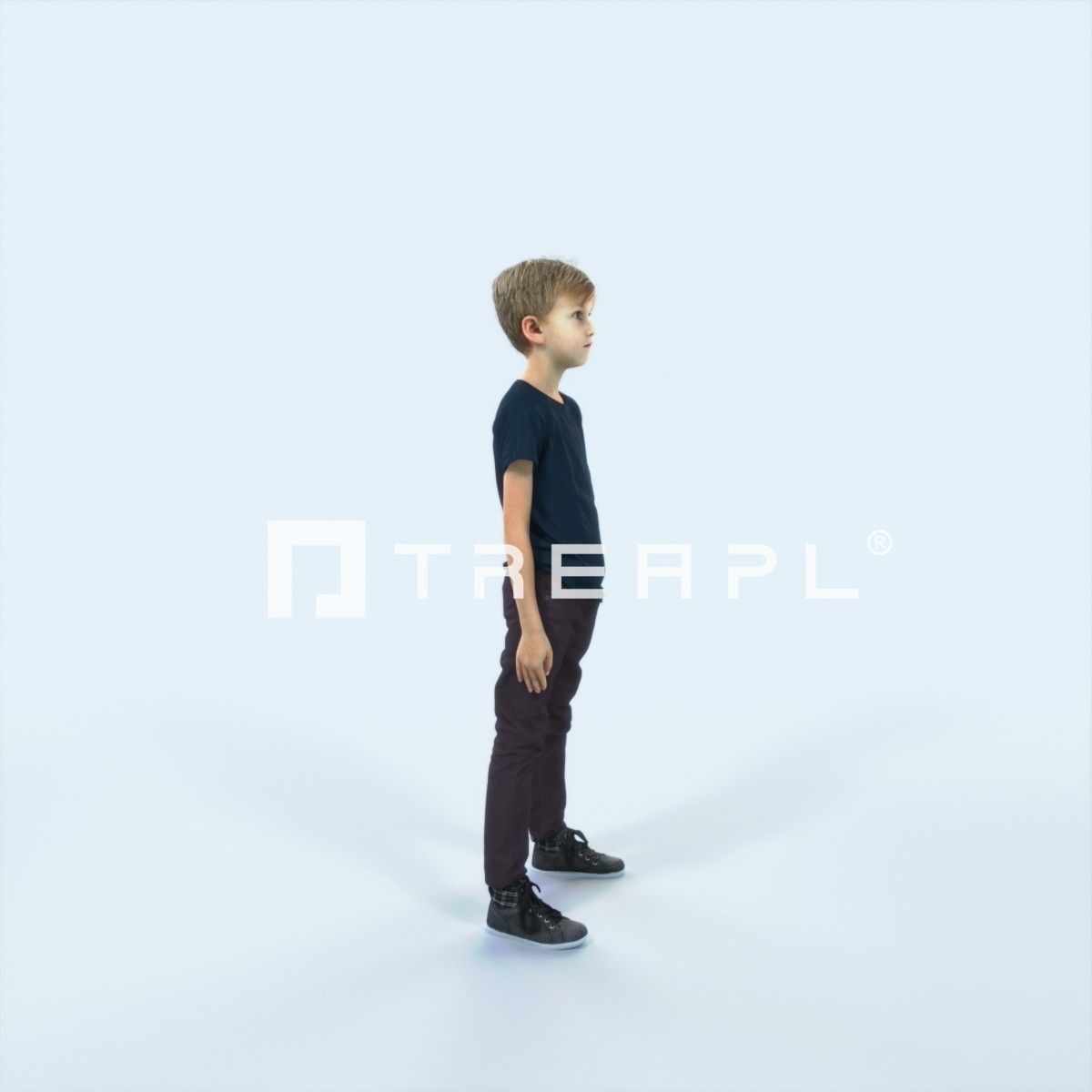 Story 02H Listening listening Casual Boy Low-poly 3D model_2