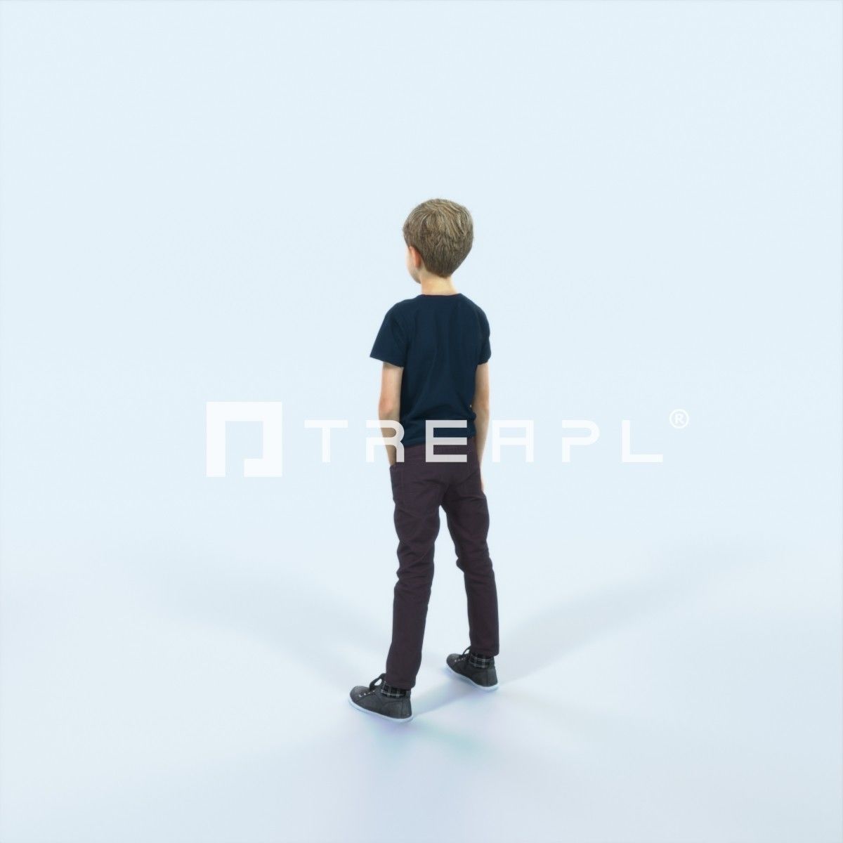 Story 02H Listening listening Casual Boy Low-poly 3D model_4