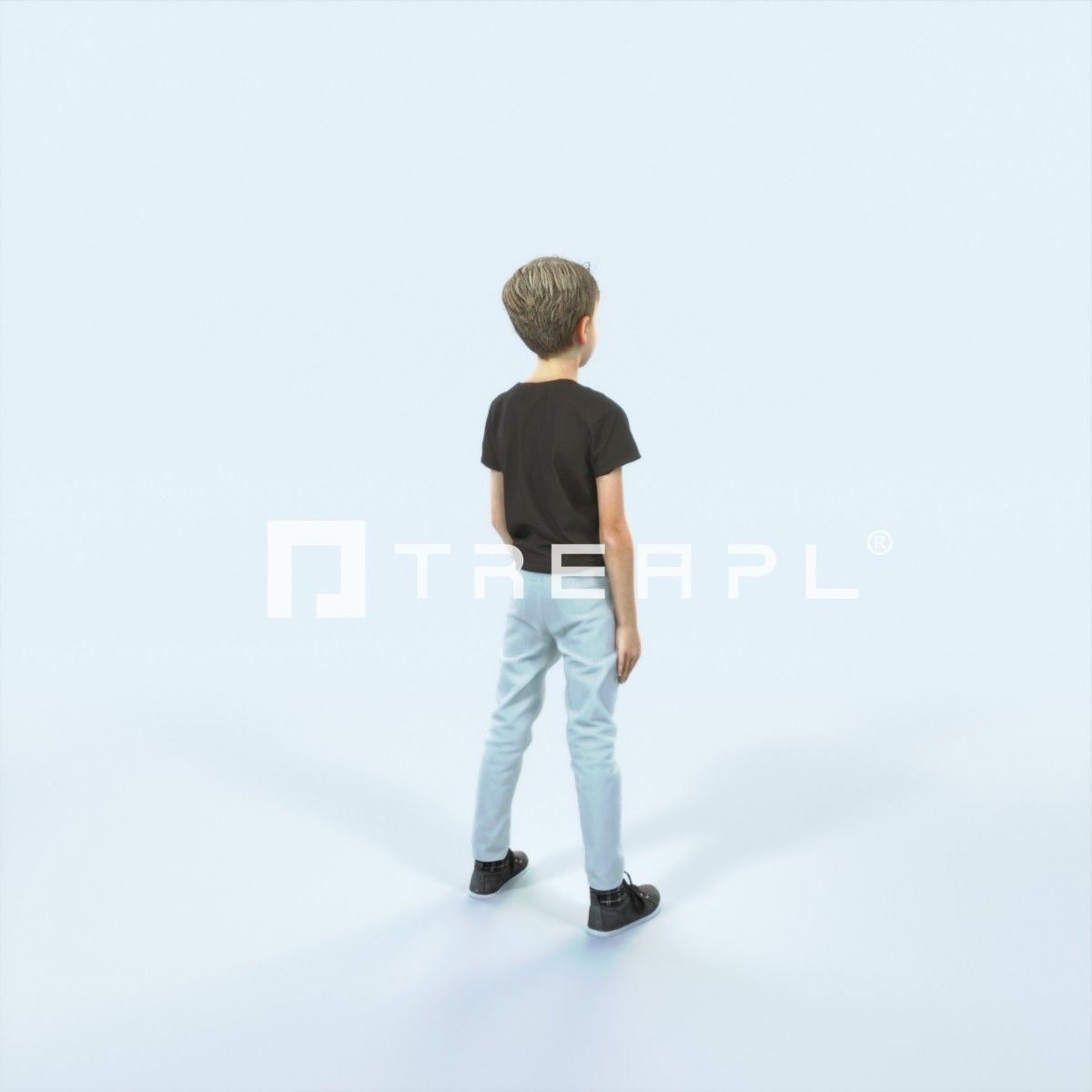 Story 02D Listening listening Casual Boy Low-poly 3D model_3