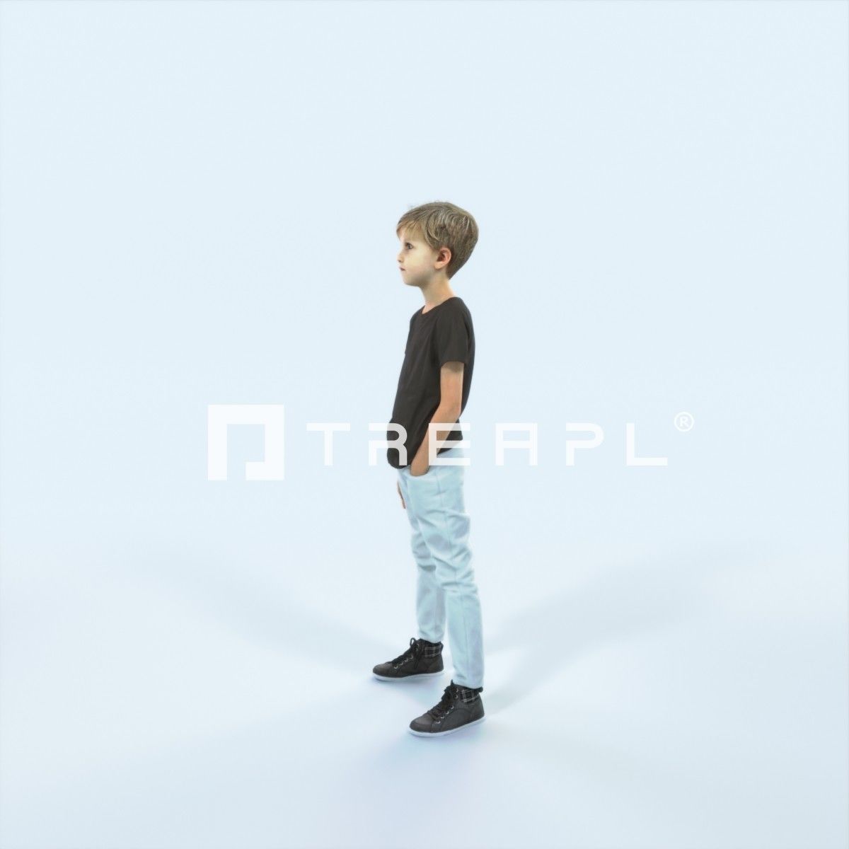 Story 02D Listening listening Casual Boy Low-poly 3D model_5