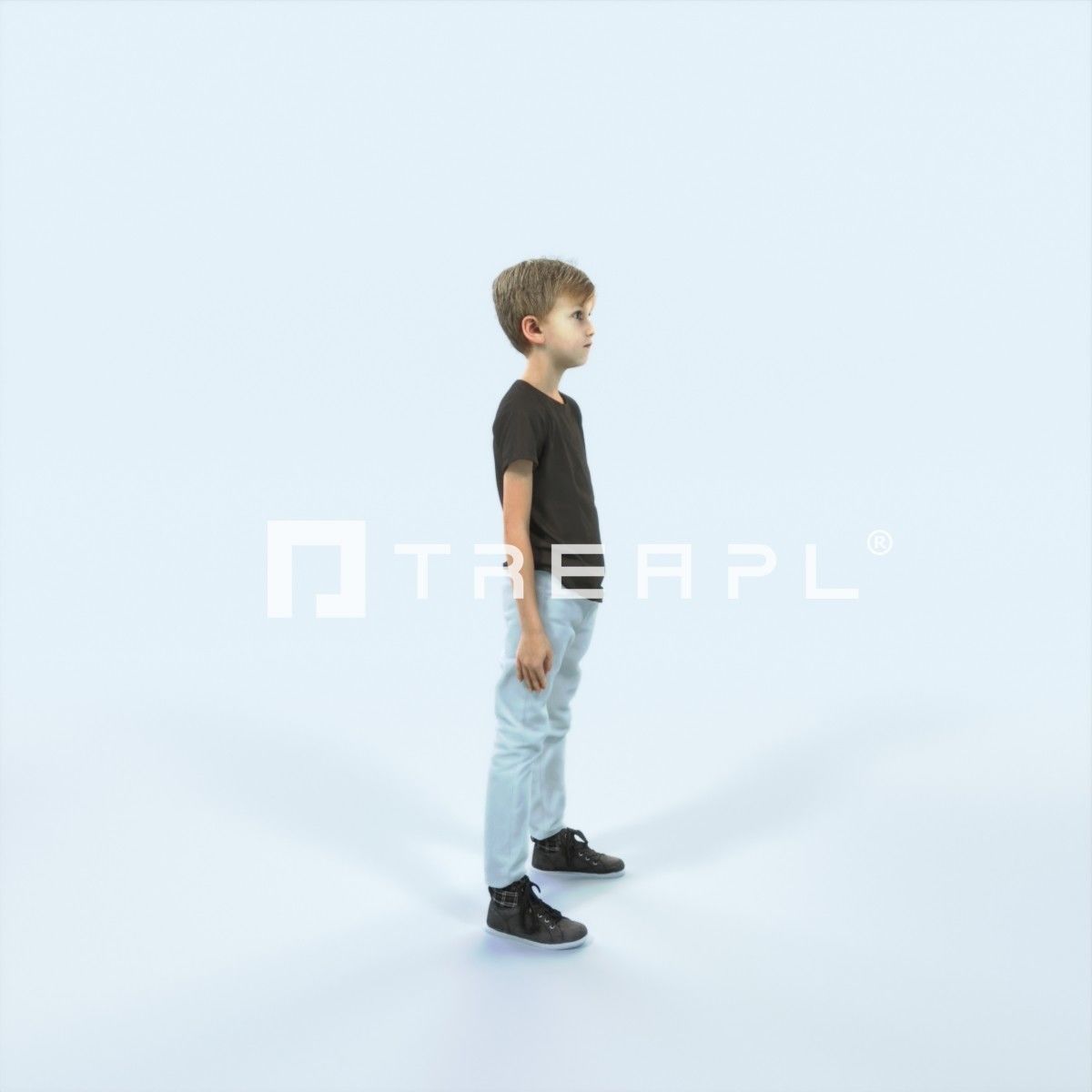 Story 02D Listening listening Casual Boy Low-poly 3D model_2