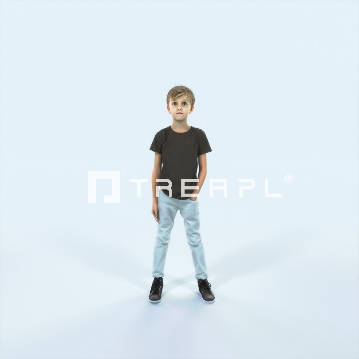 Story 02D Listening listening Casual Boy Low-poly 3D model_1