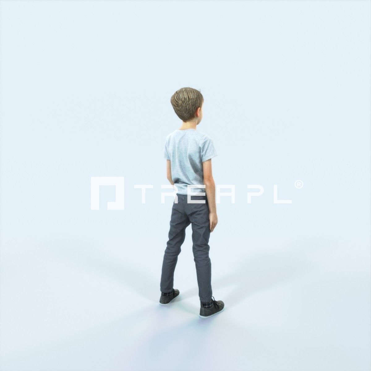 Story 02A Listening listening Casual Boy Low-poly 3D model_3