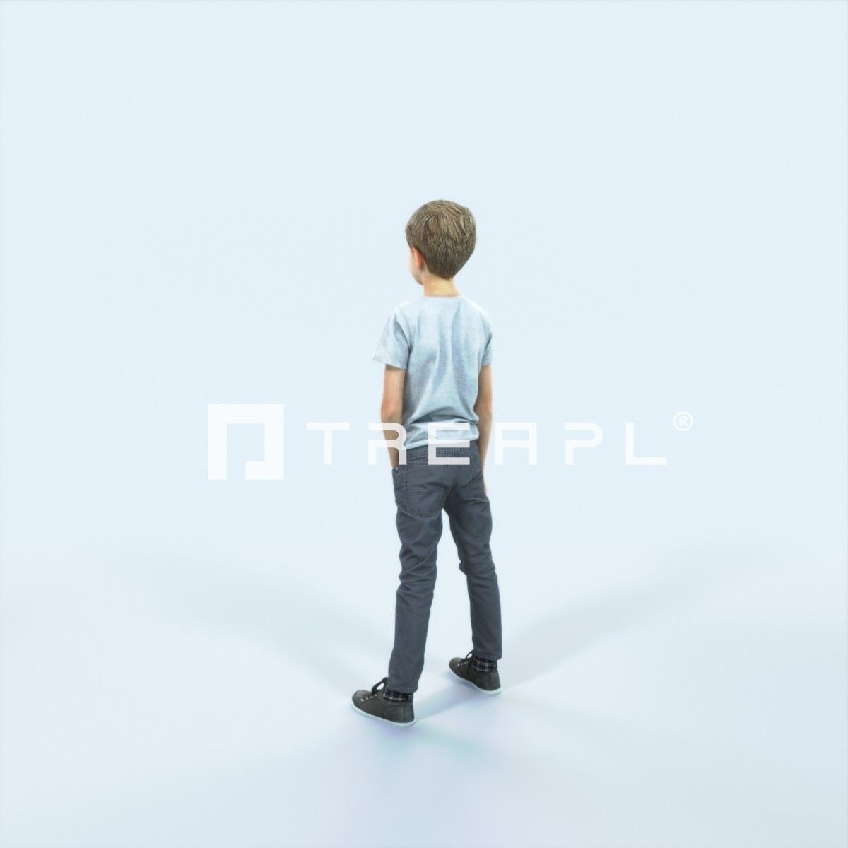 Story 02A Listening listening Casual Boy Low-poly 3D model_4