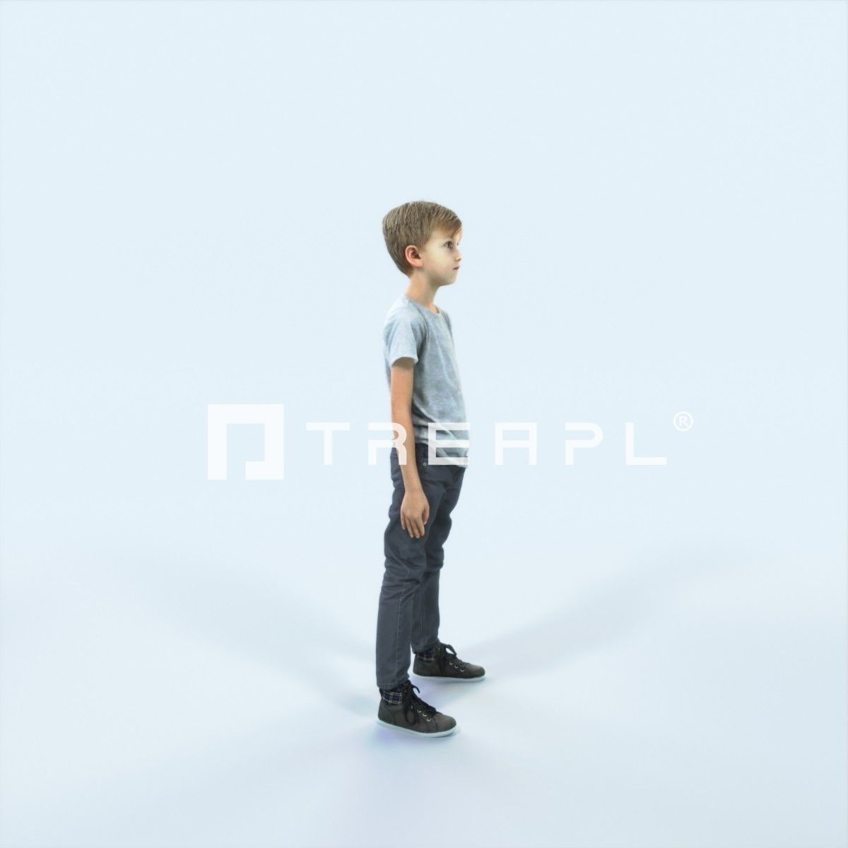 Story 02A Listening listening Casual Boy Low-poly 3D model_2