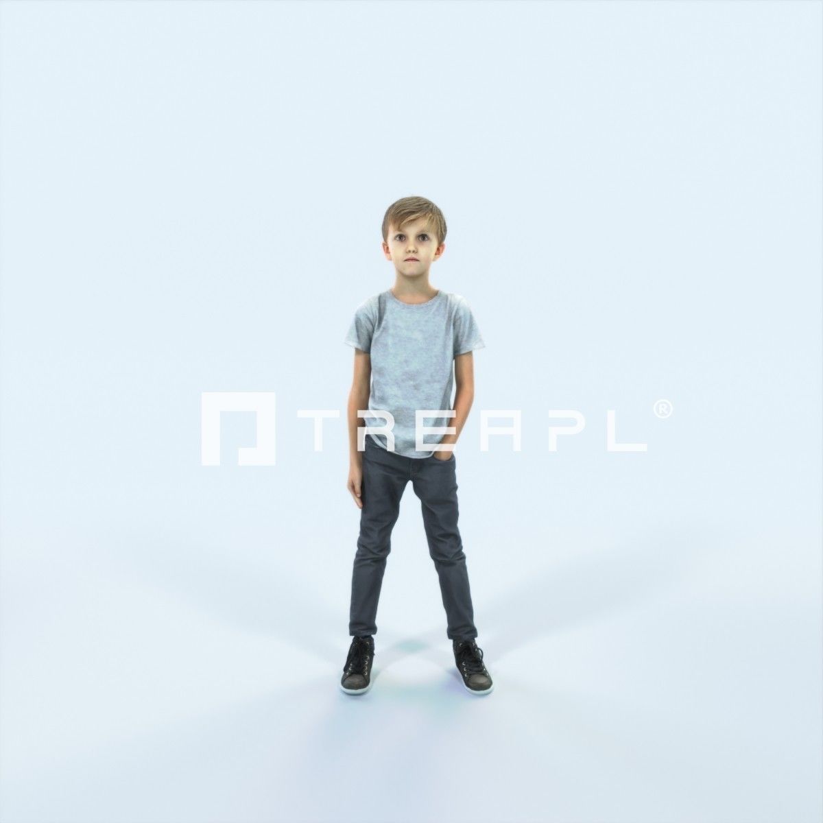 Story 02A Listening listening Casual Boy Low-poly 3D model_1