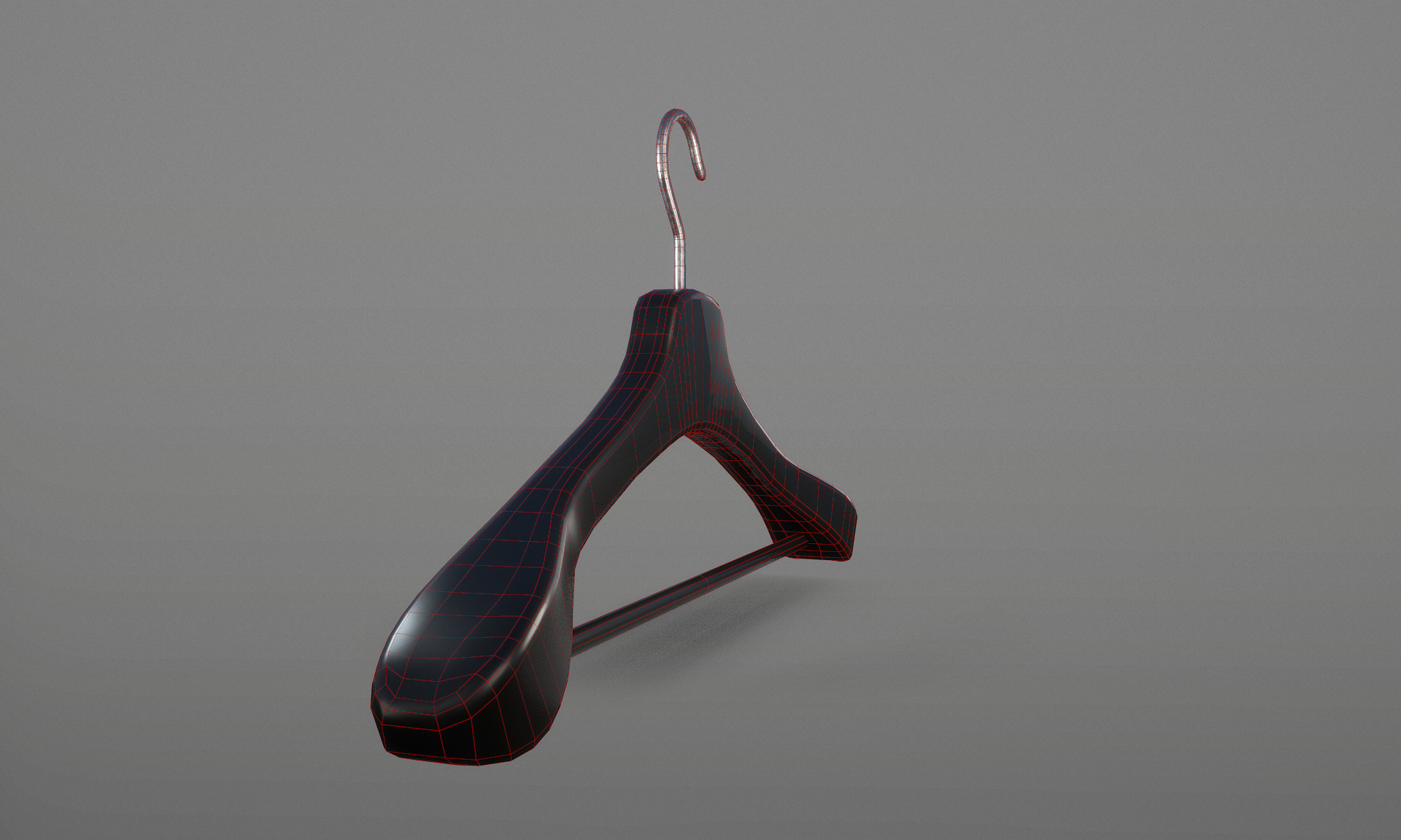 Plastic Black Coat Hanger 2A Low-poly 3D model_15