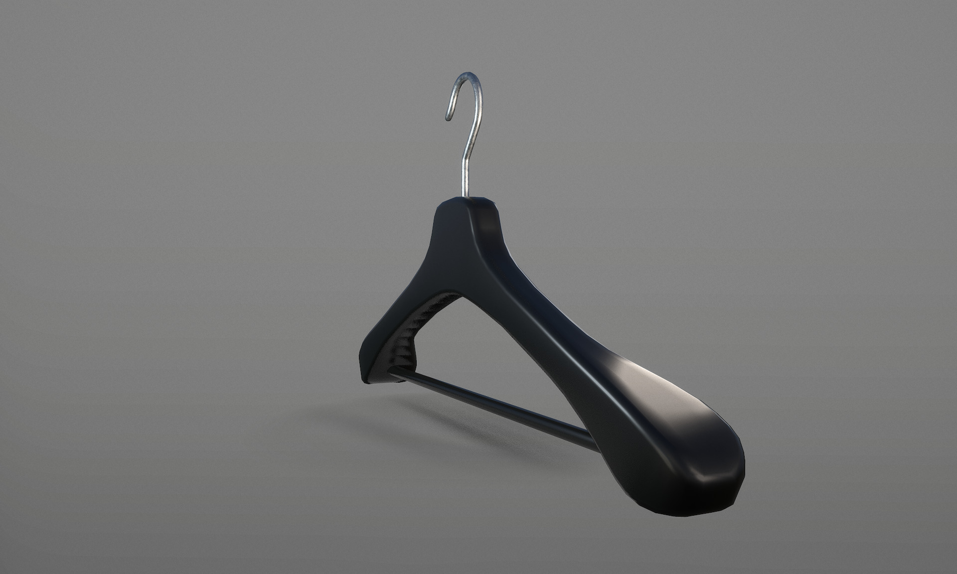 Plastic Black Coat Hanger 2A Low-poly 3D model_8