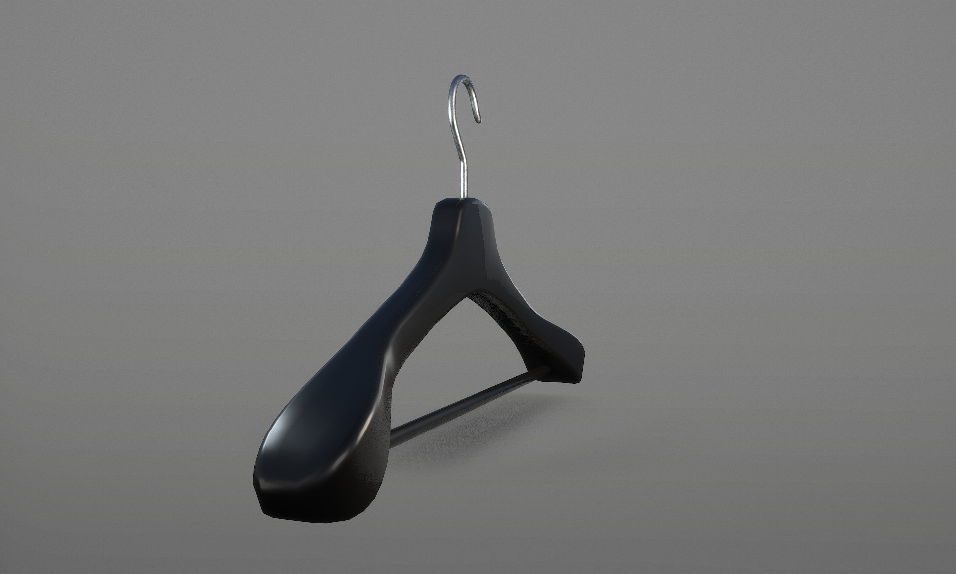 Plastic Black Coat Hanger 2A Low-poly 3D model_7
