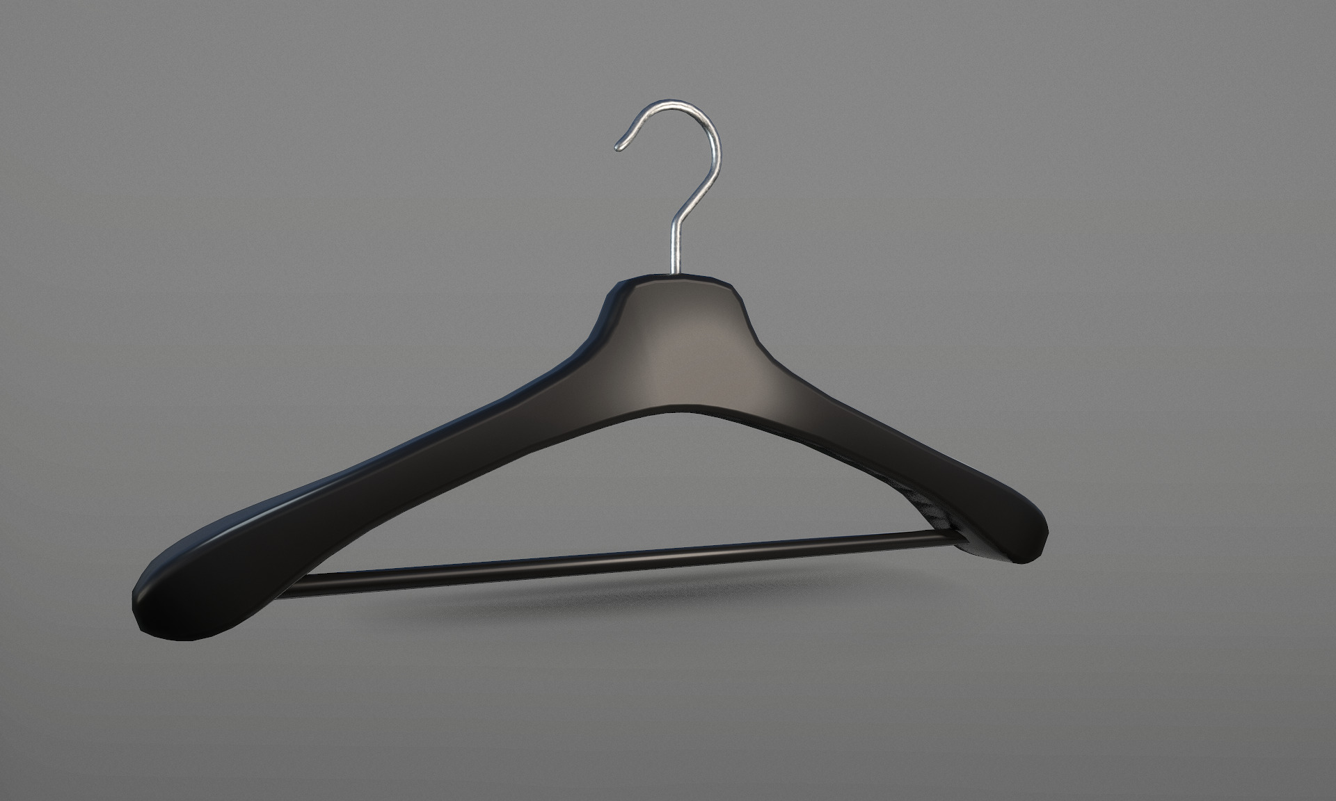 Plastic Black Coat Hanger 2A Low-poly 3D model_2