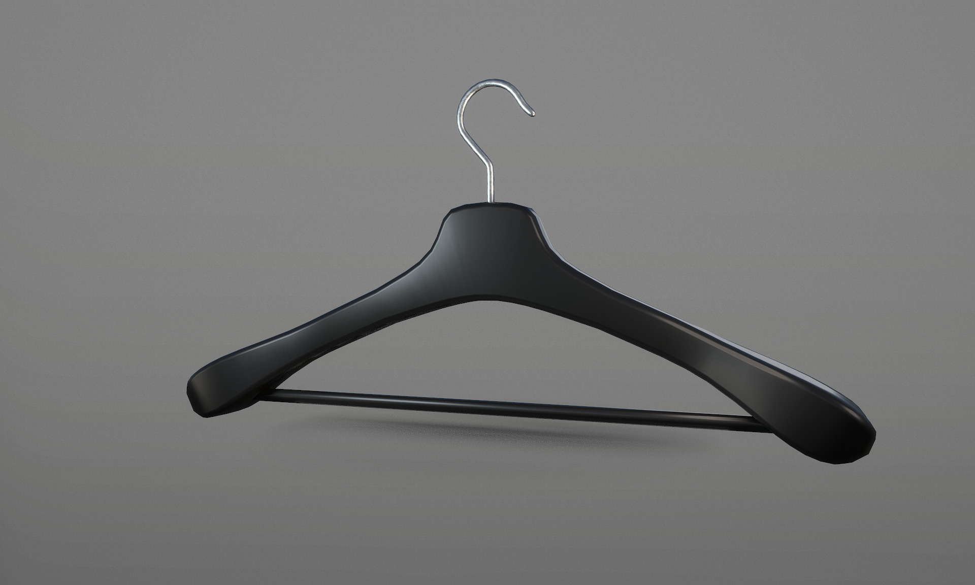 Plastic Black Coat Hanger 2A Low-poly 3D model_5