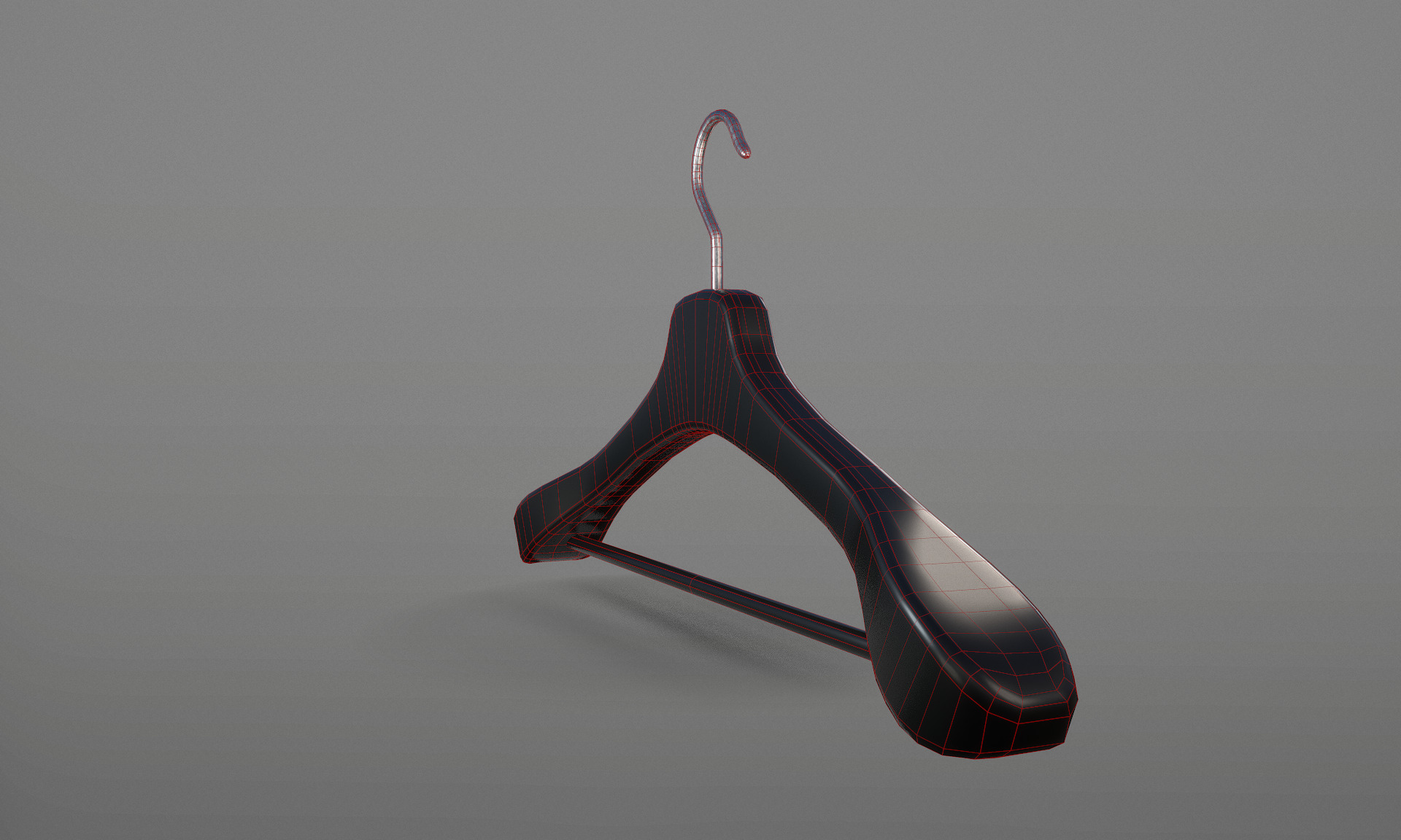 Plastic Black Coat Hanger 2A Low-poly 3D model_12
