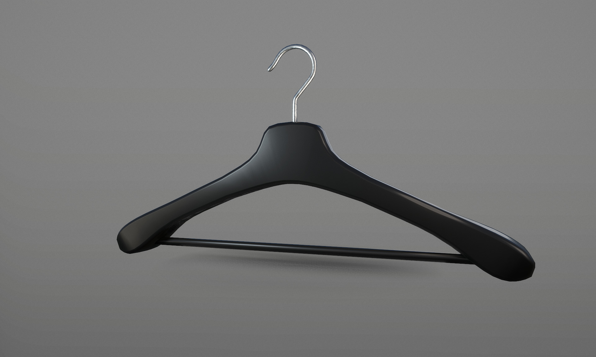 Plastic Black Coat Hanger 2A Low-poly 3D model_1