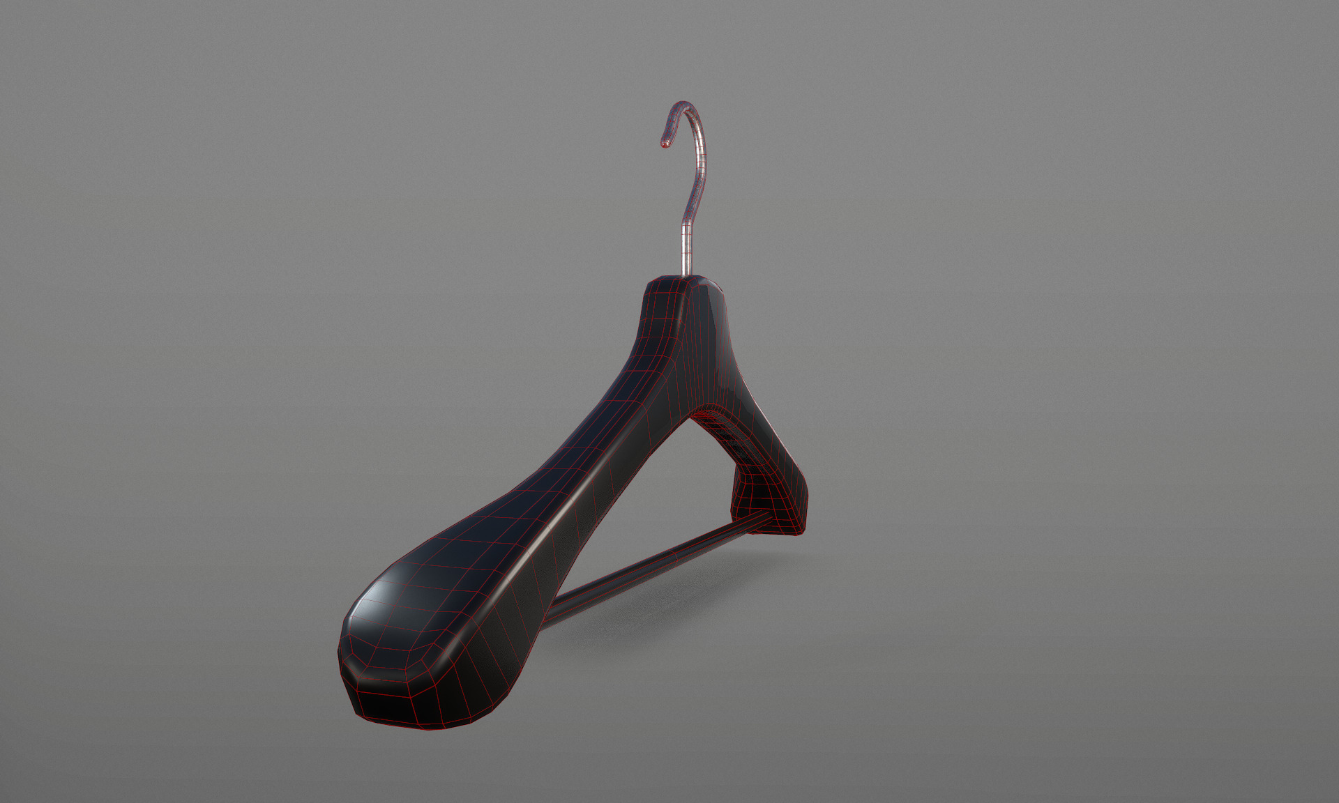 Plastic Black Coat Hanger 2A Low-poly 3D model_11